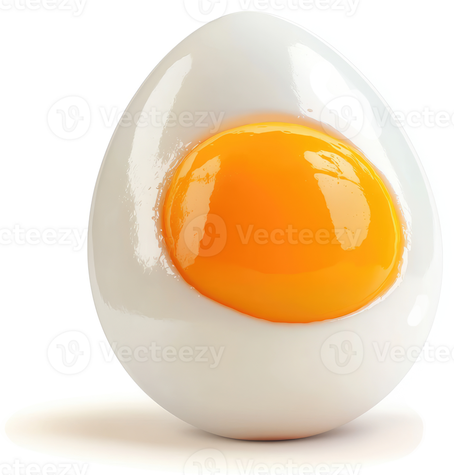 A halved hard-boiled egg showcasing its yolk. png