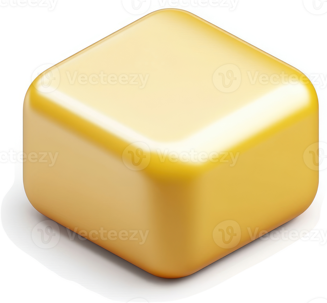 Gold cube, a smooth, glossy, 3d rendering. png