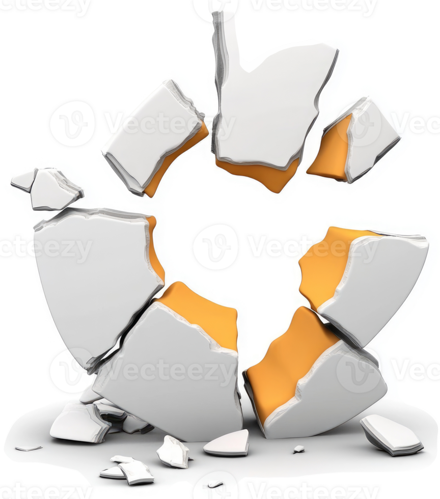 Shattered circle, symbolizing disintegration and disruption. png