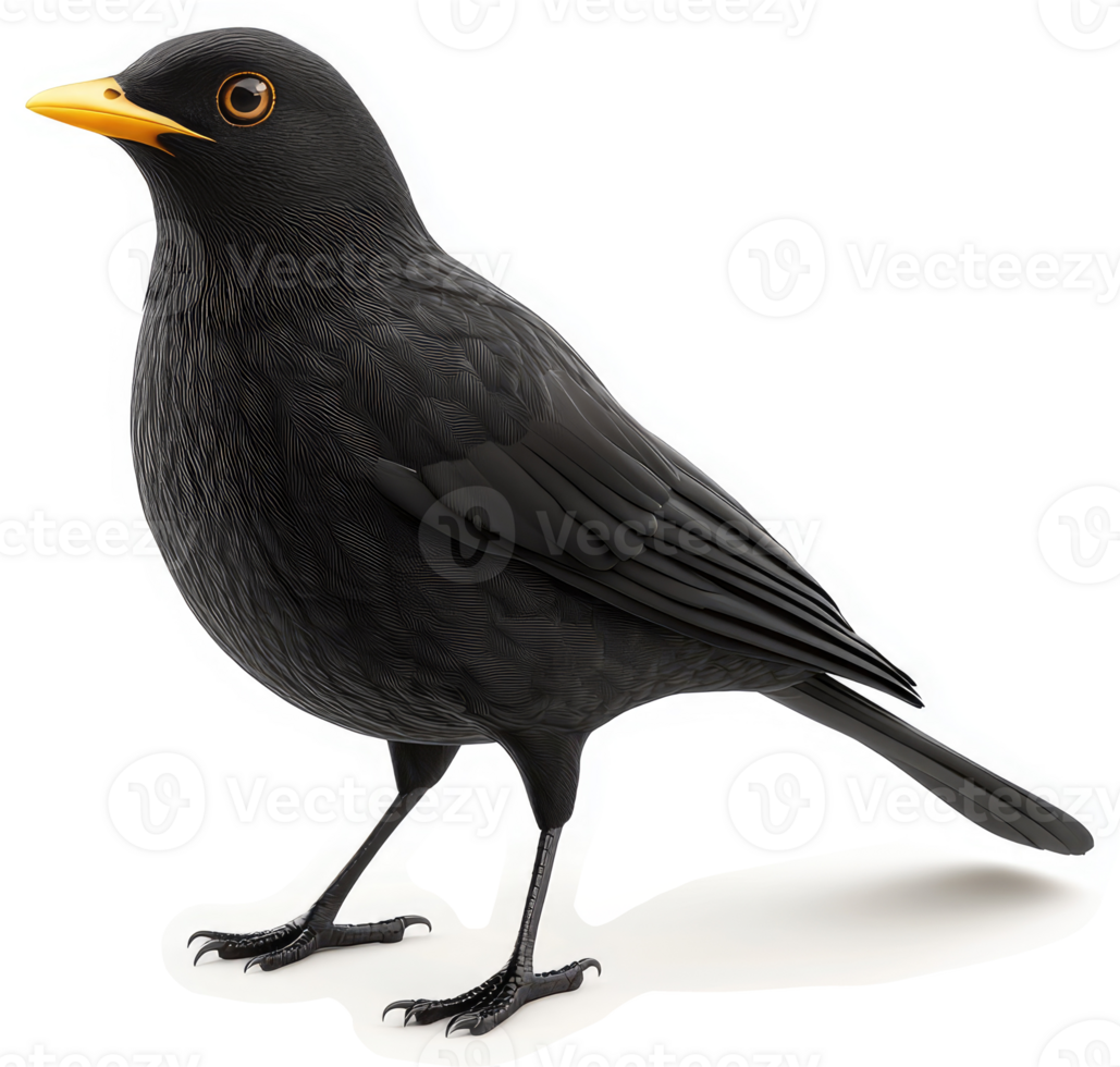 Close-up view of a blackbird. png