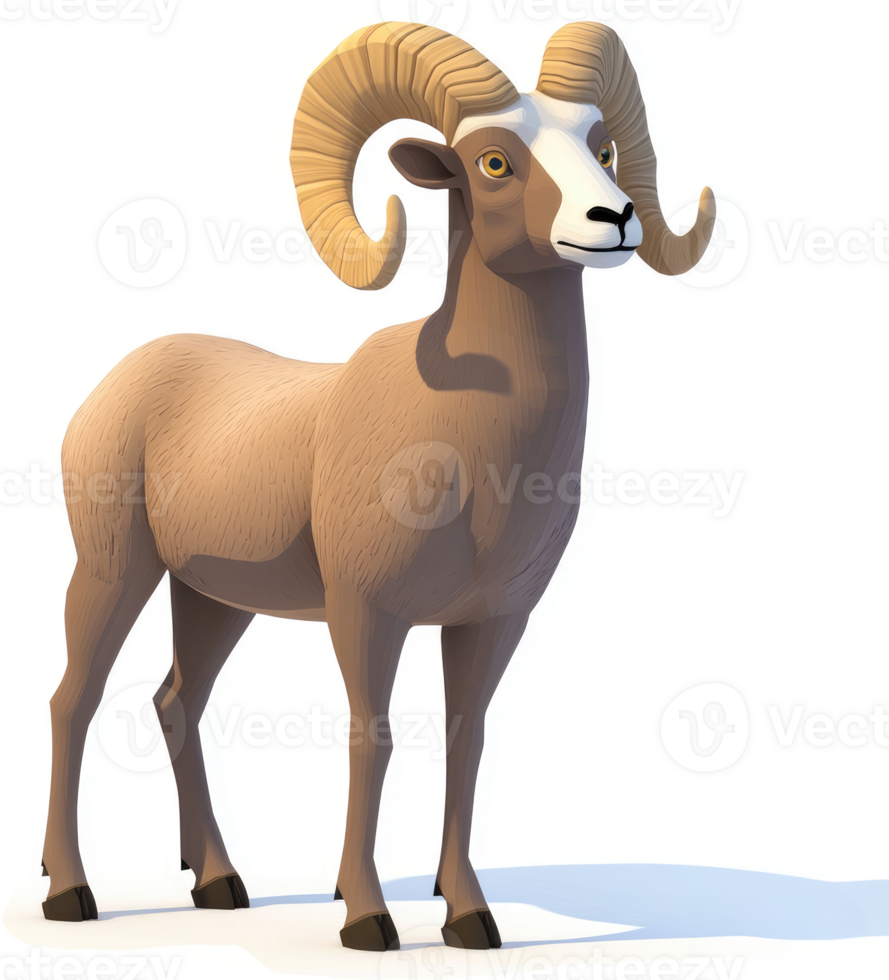 3D render of a desert bighorn sheep. png