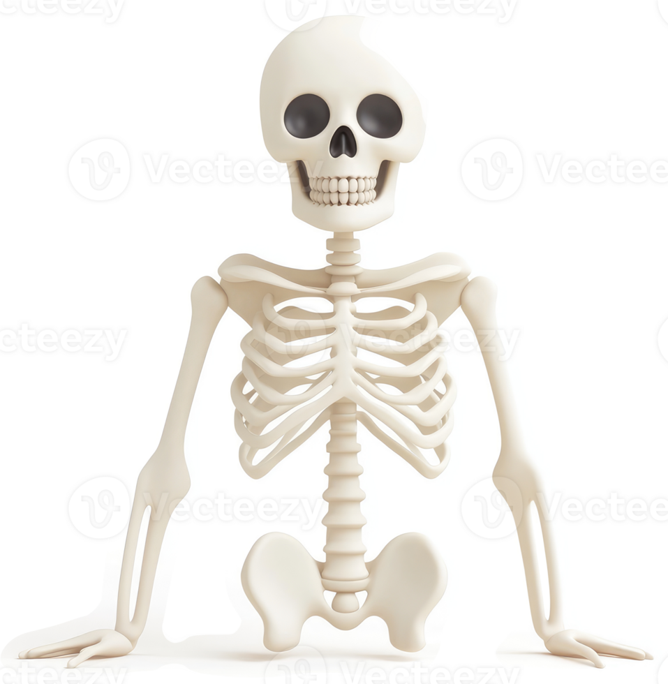 3D rendering of a human skeletal structure. png