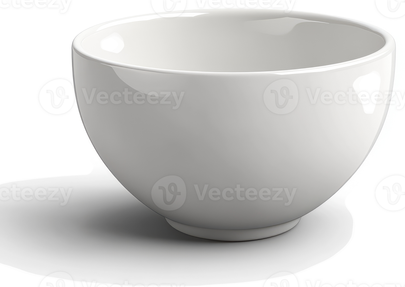 Empty white ceramic bowl, a simple and round vessel. png