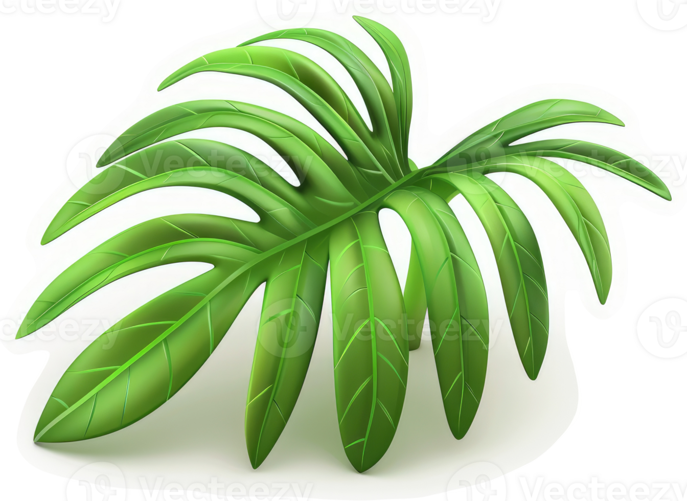 Lush tropical leaf displaying intricate veining. png