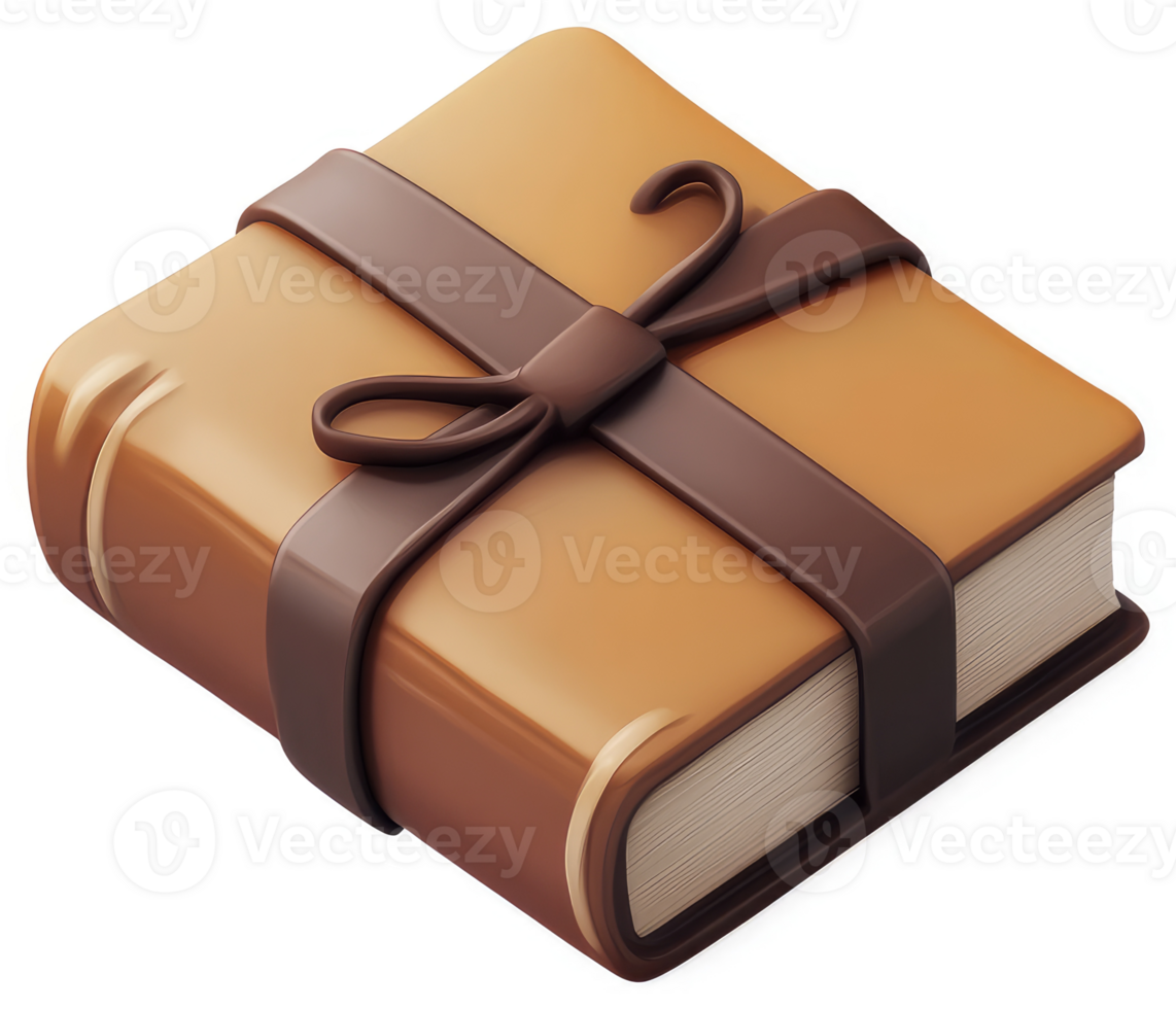 Bound book with a wrapped ribbon. png