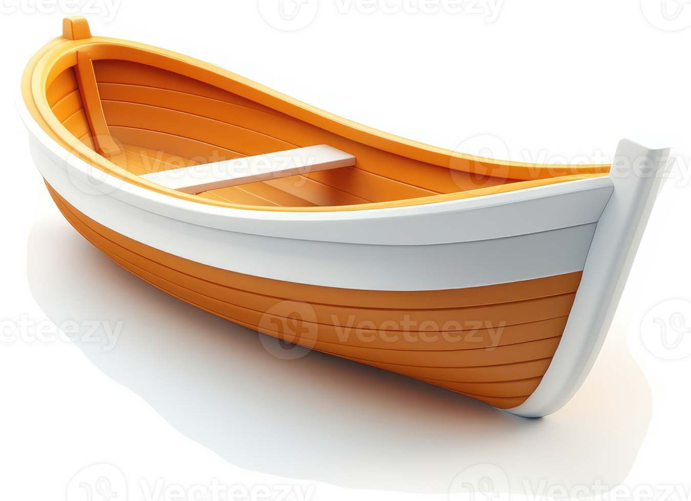 Wooden rowboat with light-colored trim. png
