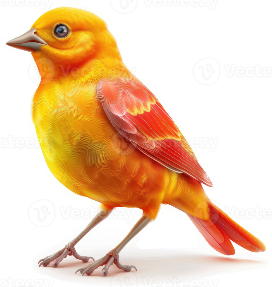 Vibrant orange and red bird portrait. png