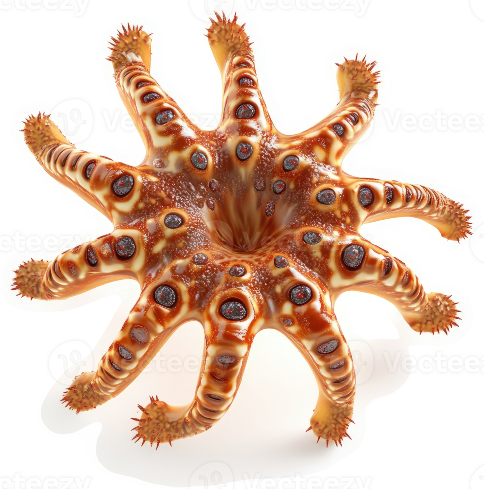 Intricate, radial symmetry of a deep-sea sea star. png