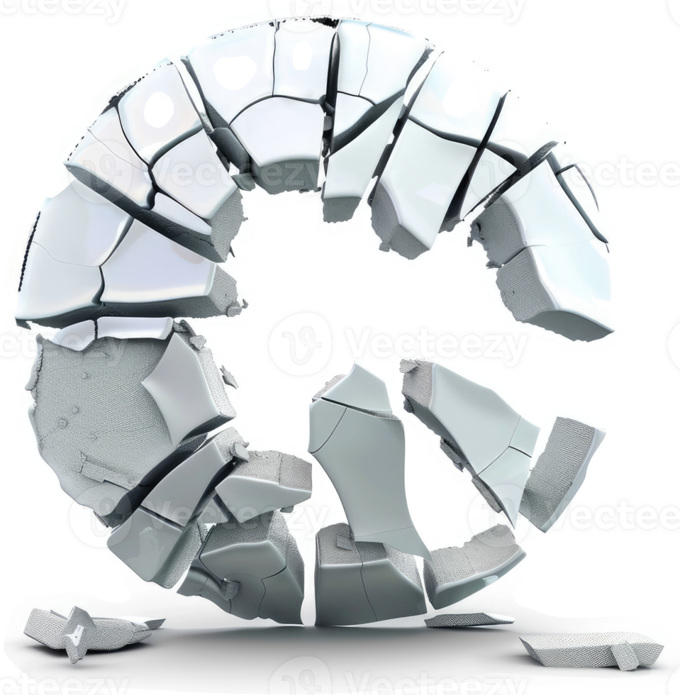 Shattered circle, a symbol of brokenness and collapse. png