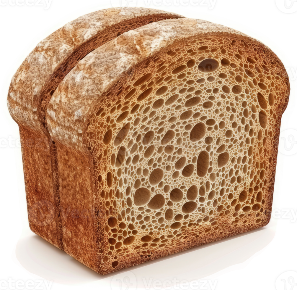 Close-up view of a toasted bread slice's interior texture. png