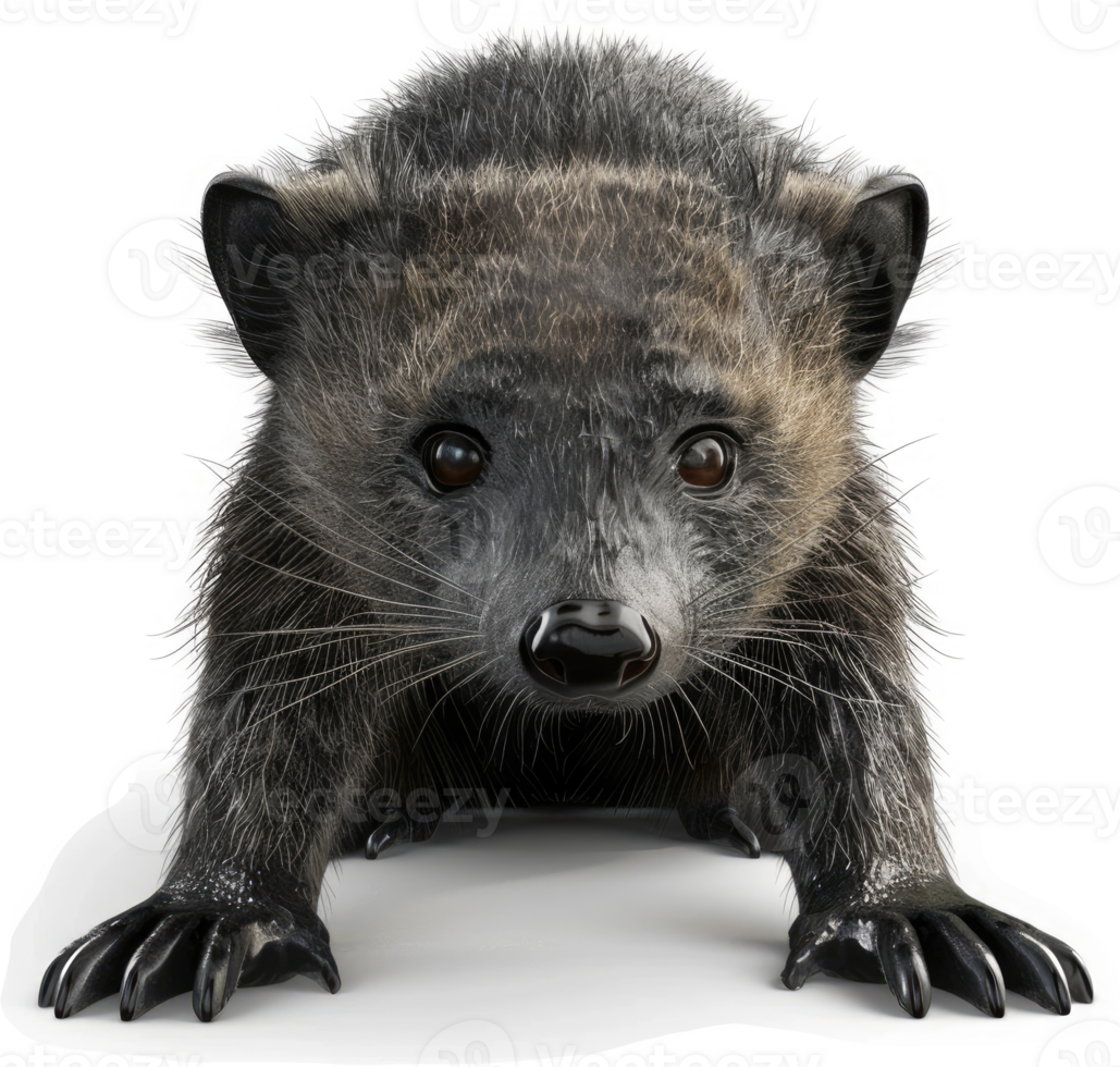 Close-up of a young, dark-gray mammal. png