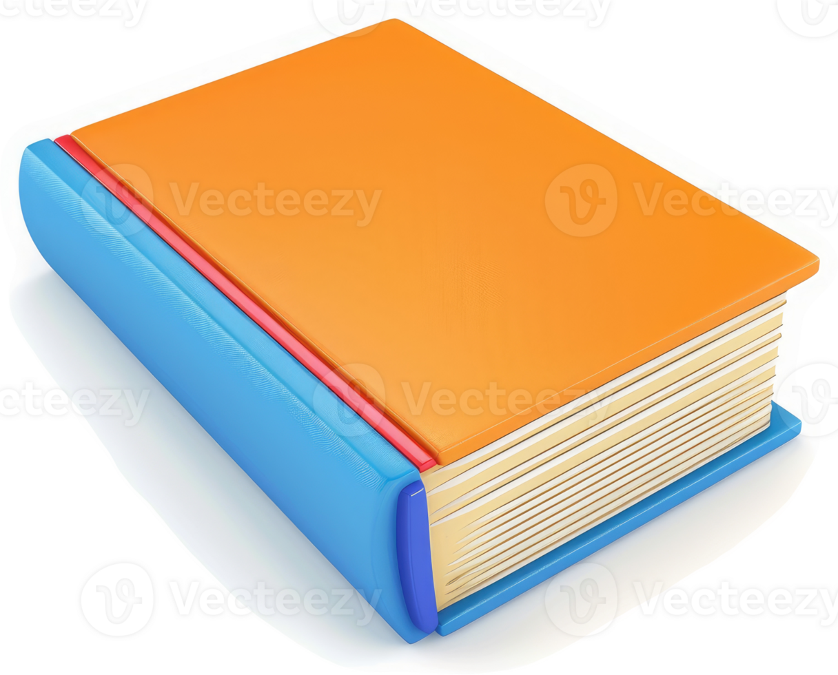 Colorful hardback book illustration. png