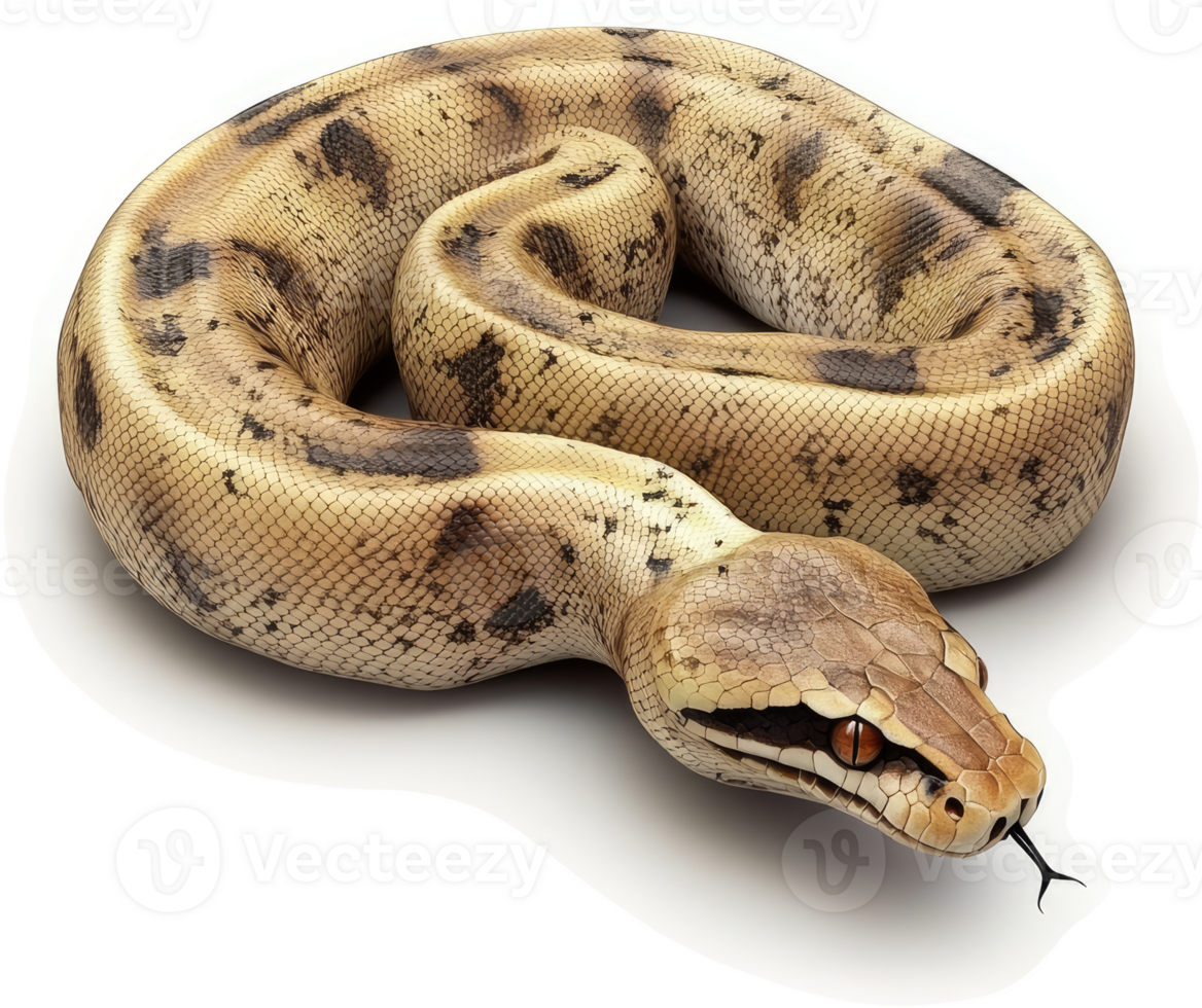 Spotted snake coils gracefully on a white background. 60693059 PNG
