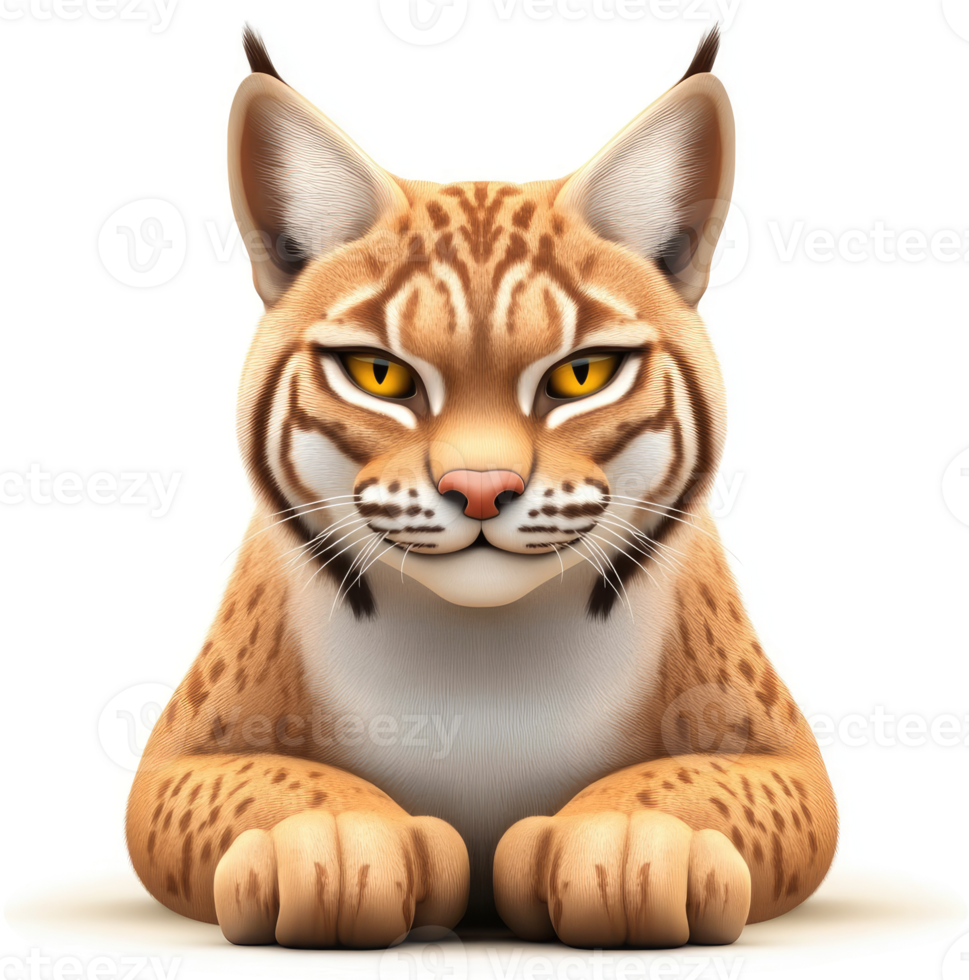 Expertly rendered illustration of a lynx. png