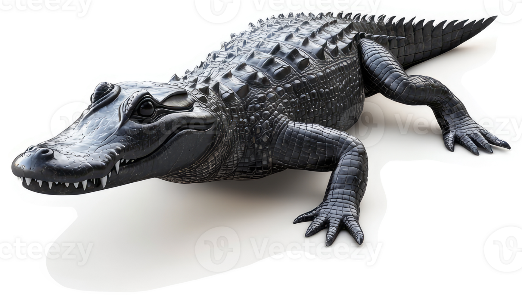Dark Alligator In Profile View. png
