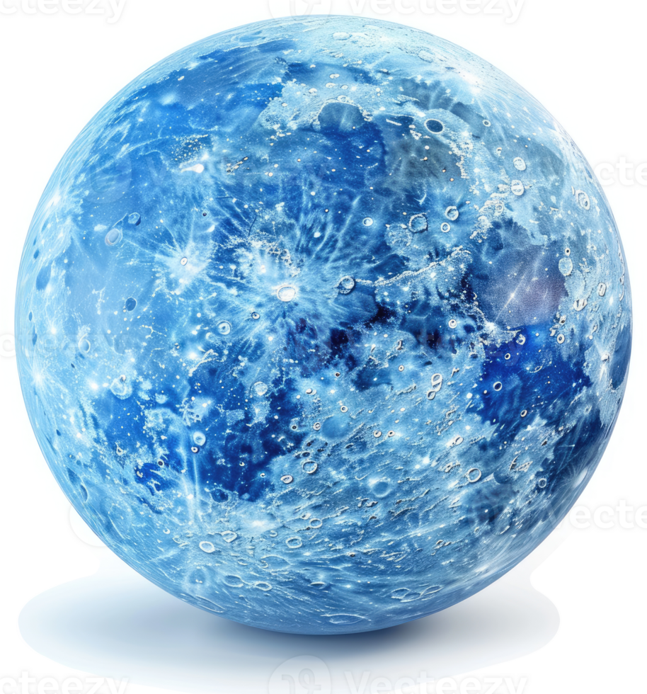 Icy celestial sphere, a stylized depiction of a moon. png