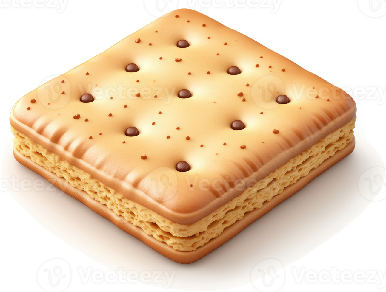 Square sandwich cookie with chocolate chips. png