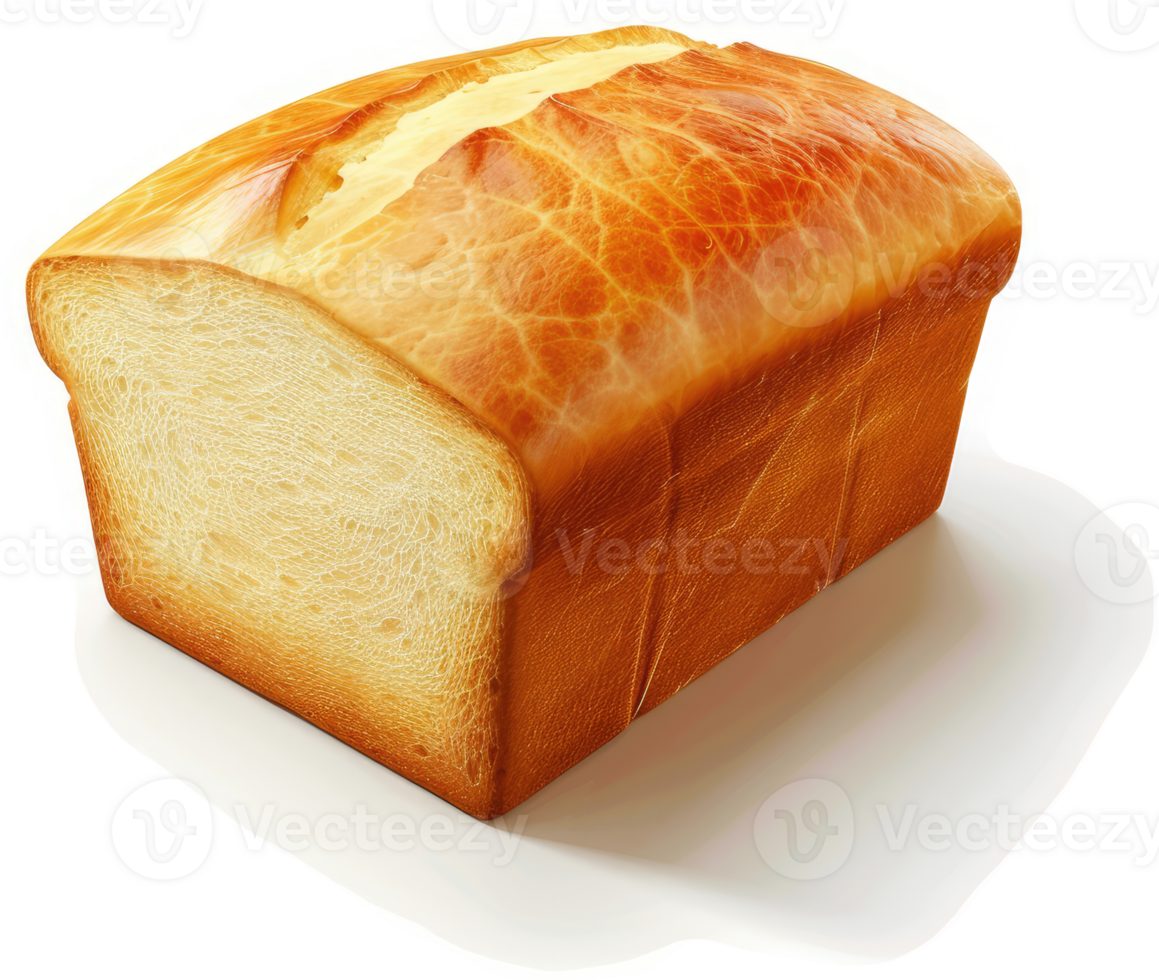 Freshly baked loaf of bread, sliced. png
