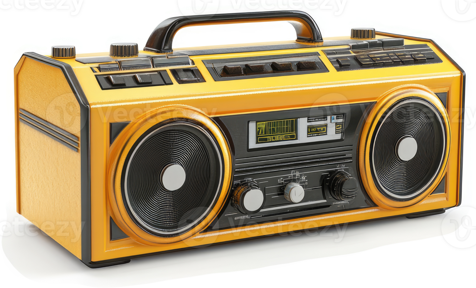 Retro orange boombox stereo with black accents. 60693138 PNG