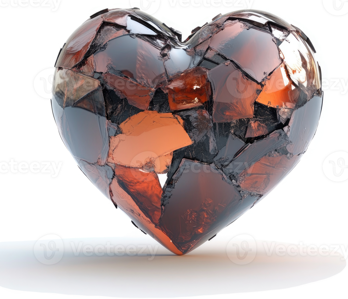 Shattered heart, a symbol of brokenness. png