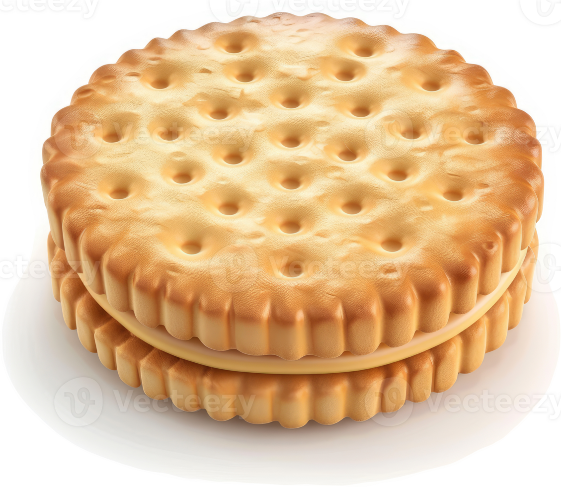 Round sandwich cookie with a creamy filling. png