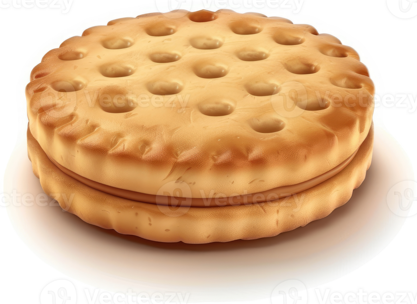 Round sandwich cookie with a smooth filling. png