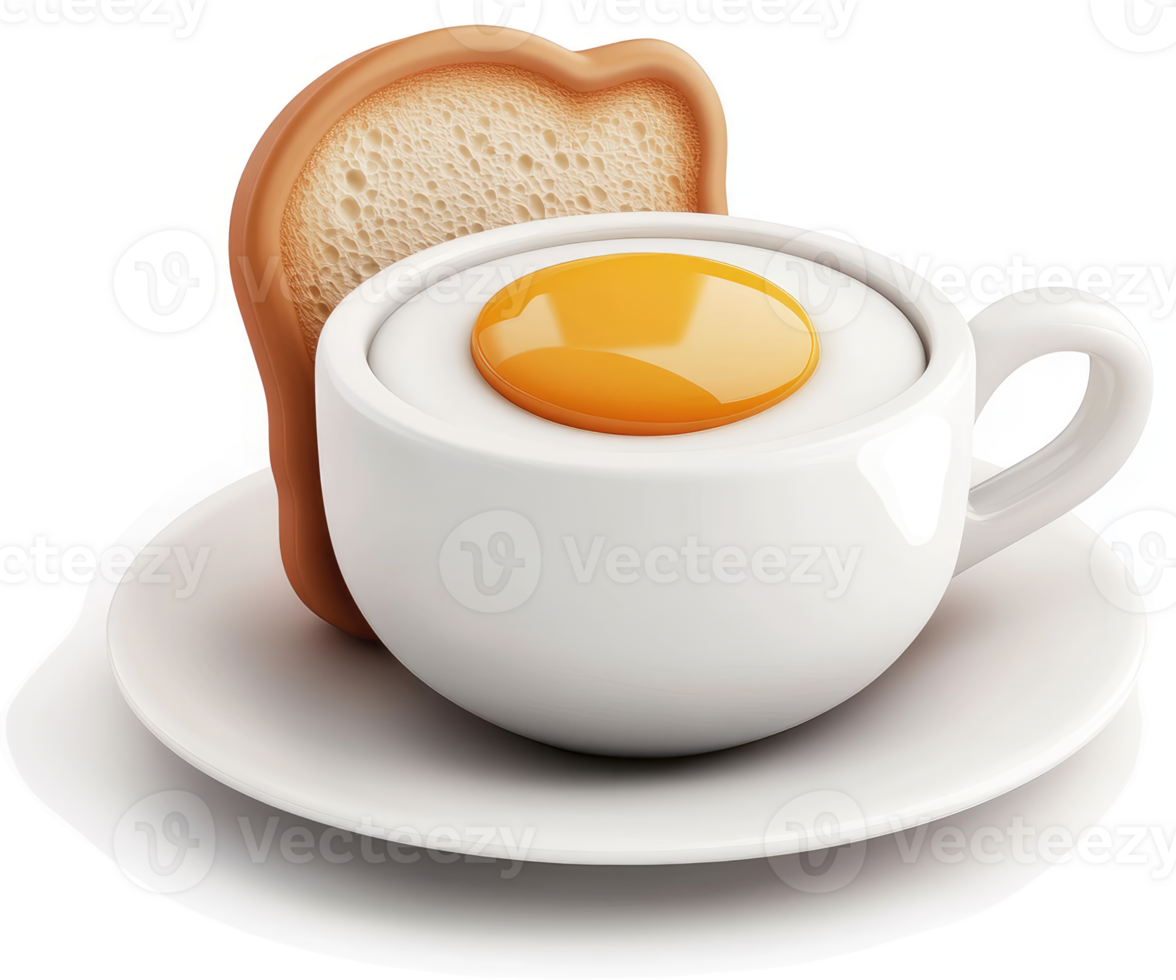 Breakfast of fried egg, toast, and coffee. png