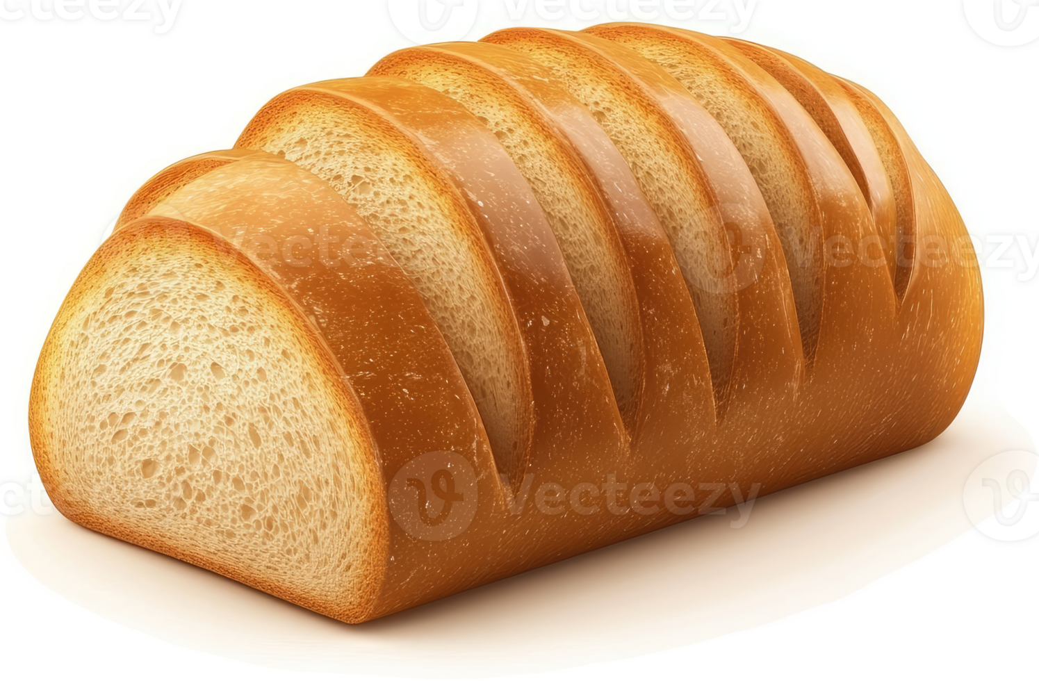 A loaf of sliced bread, golden brown and inviting. png