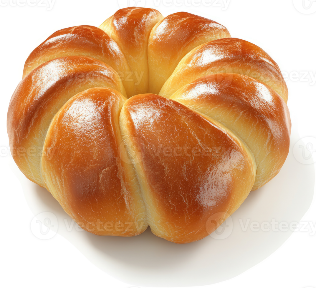 Round, golden-brown, artisan bread creation. png