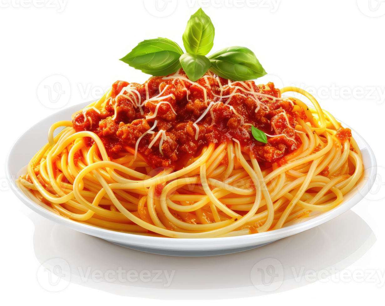 Spaghetti with meat sauce, topped with grated cheese. png