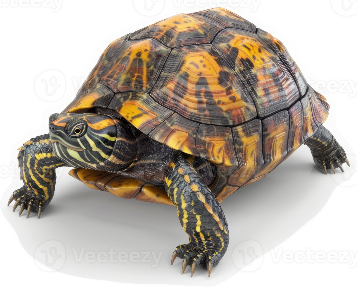Colorful turtle shell with intricate patterns. png