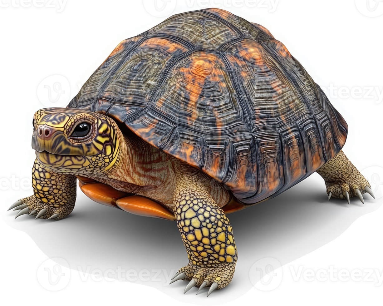 A speckled turtle with a patterned shell. png