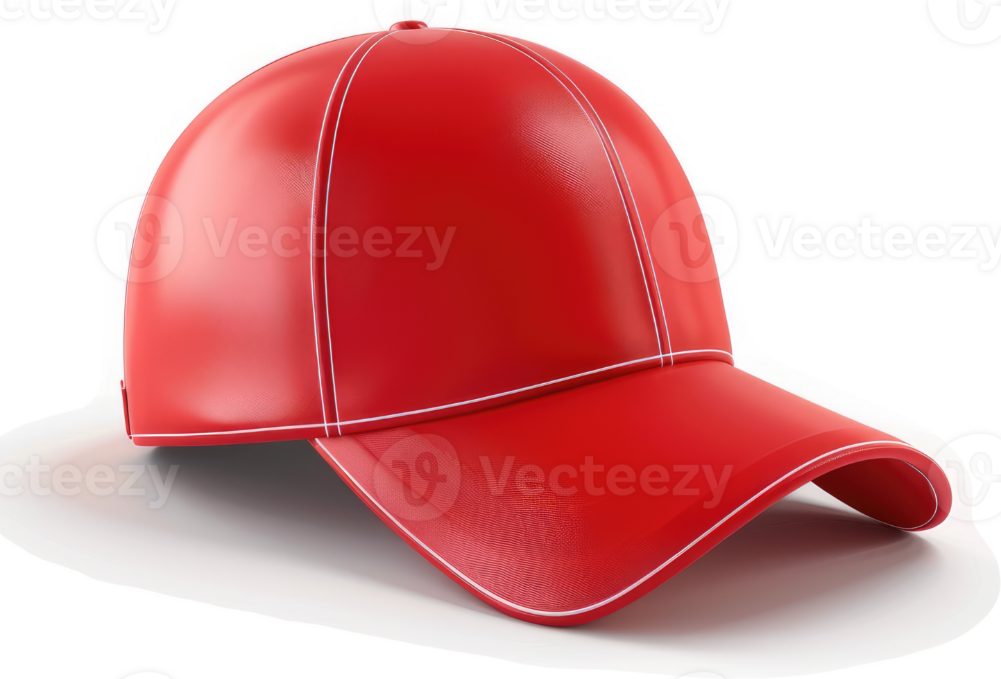 Red baseball cap angled on a white background. png