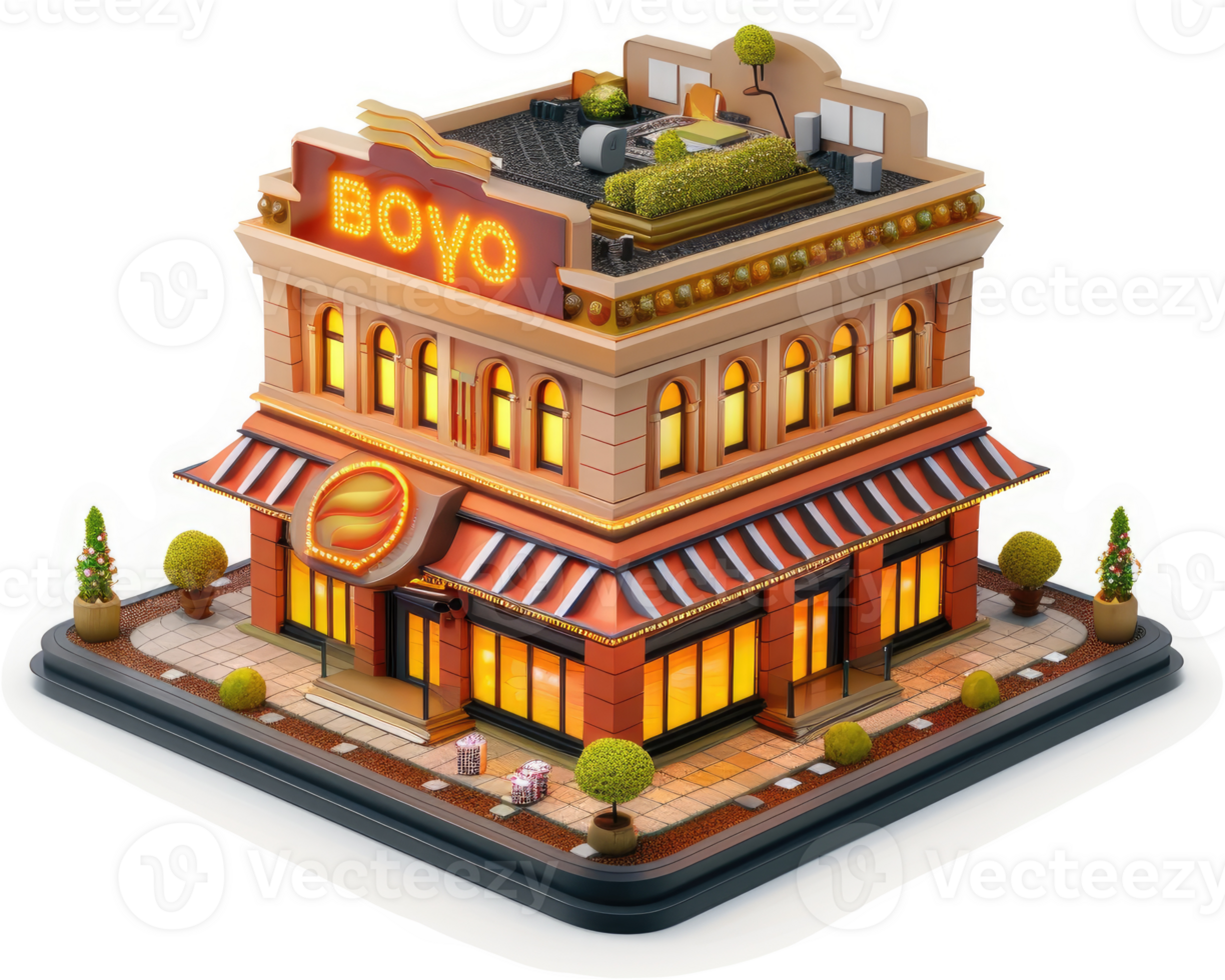 Modern storefront building, likely a restaurant or cafe. png