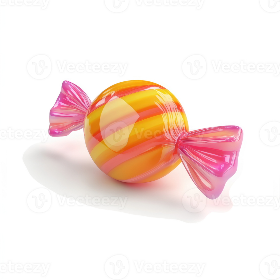 Vibrant, round candy with a pink wrapper. png