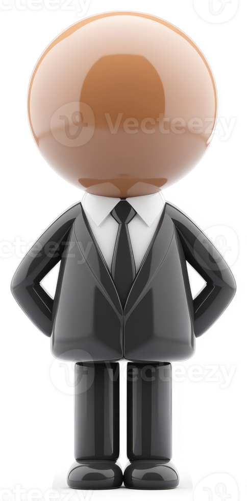 Business icon with a neutral face. png