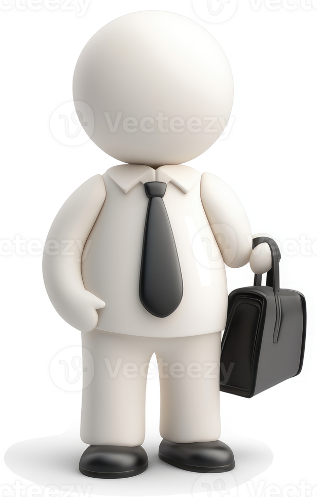 Stylized 3D businessperson figure with briefcase. png