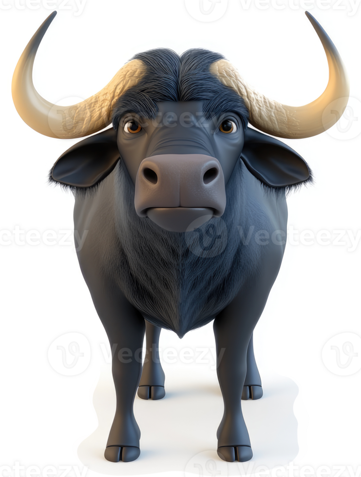 Cartoon depiction of a water buffalo. png