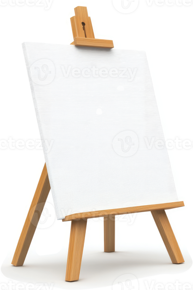 Empty easel with blank canvas for artistic creation. png