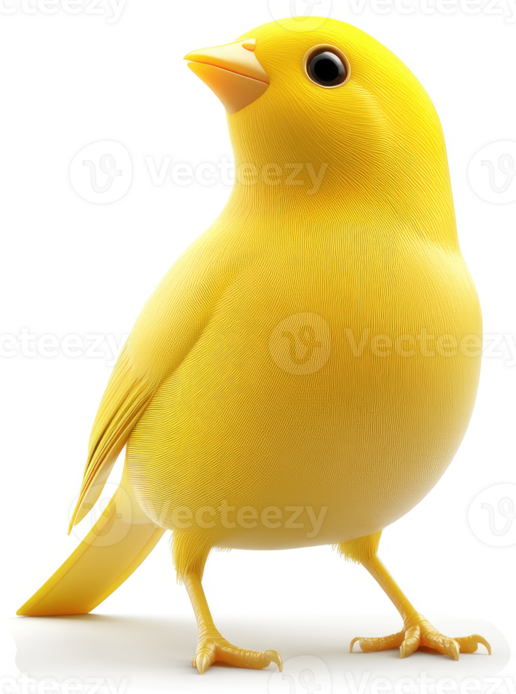 Vibrant yellow bird, posed in profile view. png