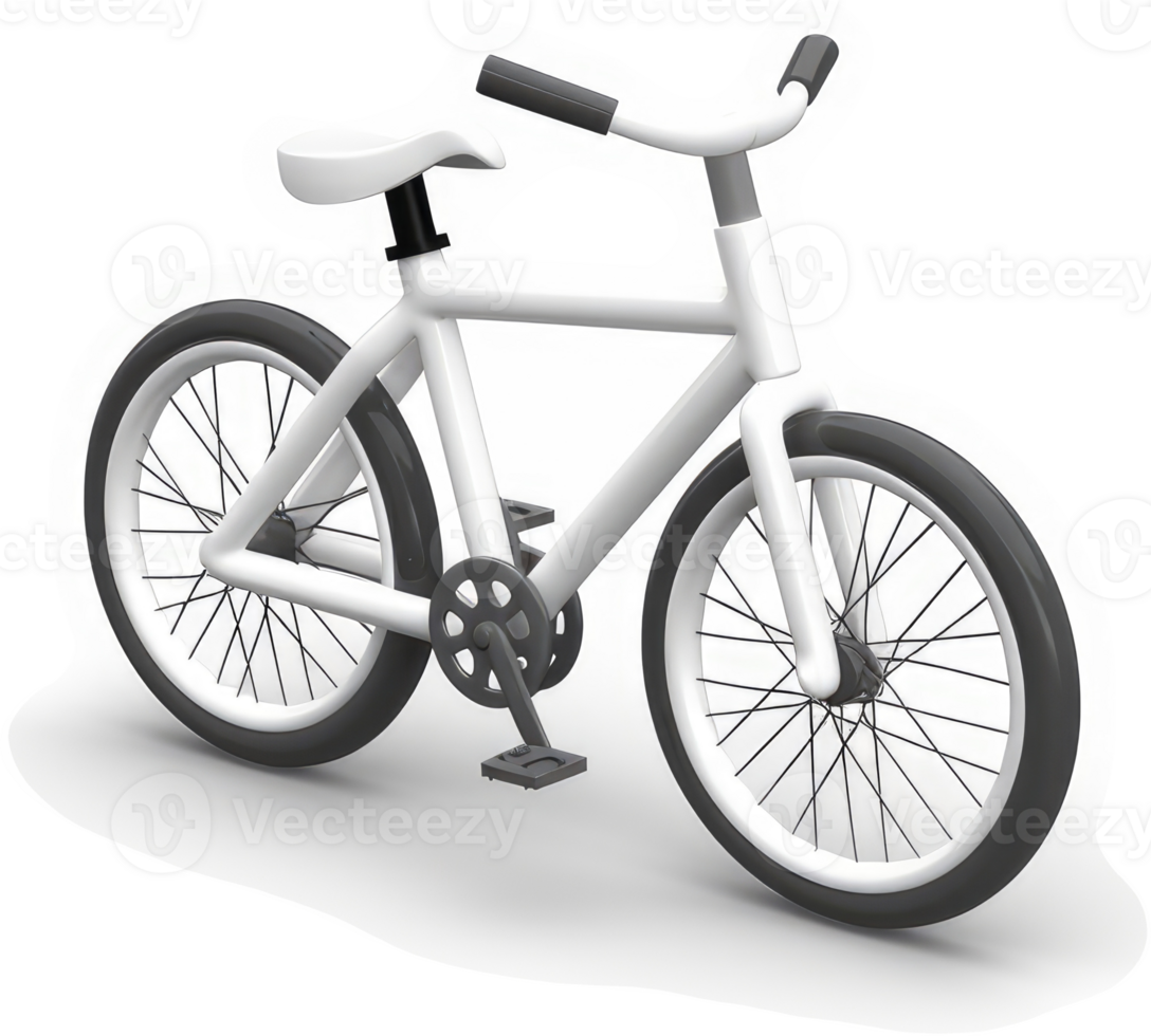 Monochrome illustration of a simple, modern bicycle. png