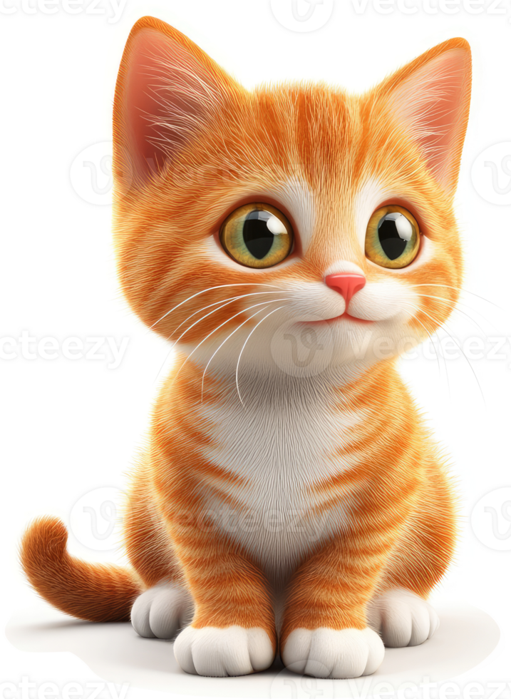 Cute orange tabby kitten captivatingly portrayed. png