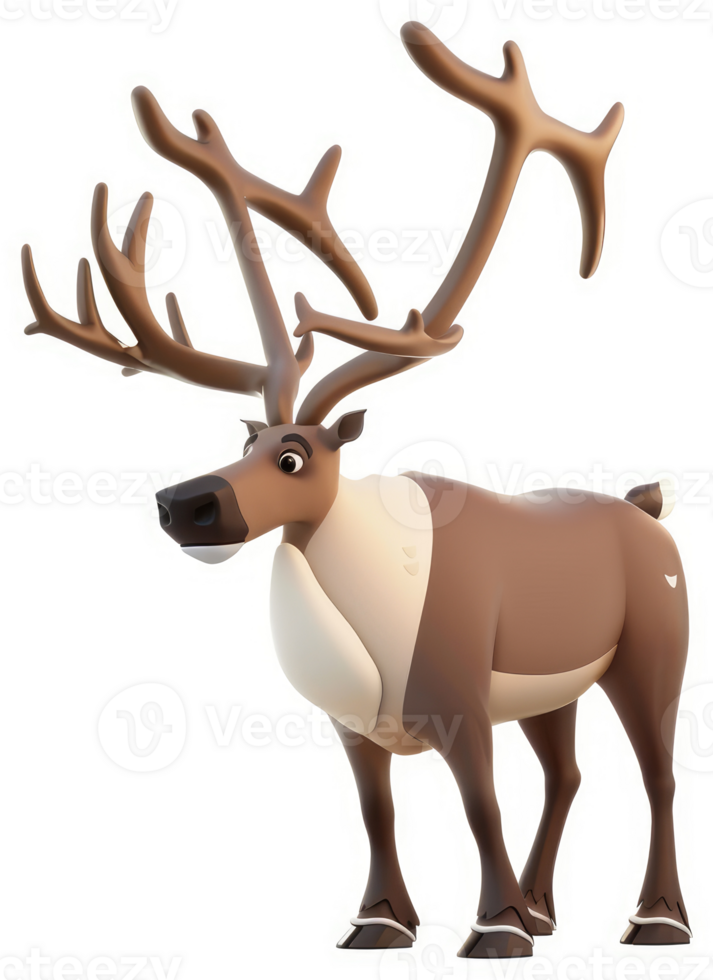 Cartoon reindeer character with large antlers. png