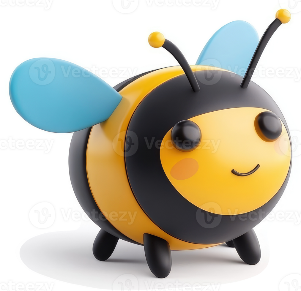 Cute cartoon bee character design. png