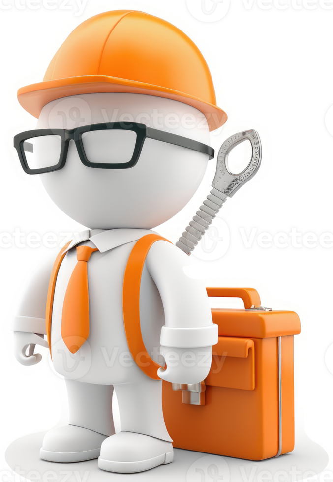 Technician figure carrying tools and equipment. png