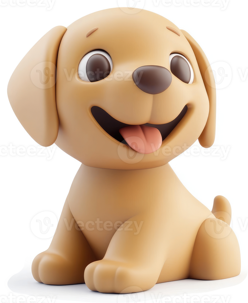 Adorable cartoon puppy with a cheerful expression. png