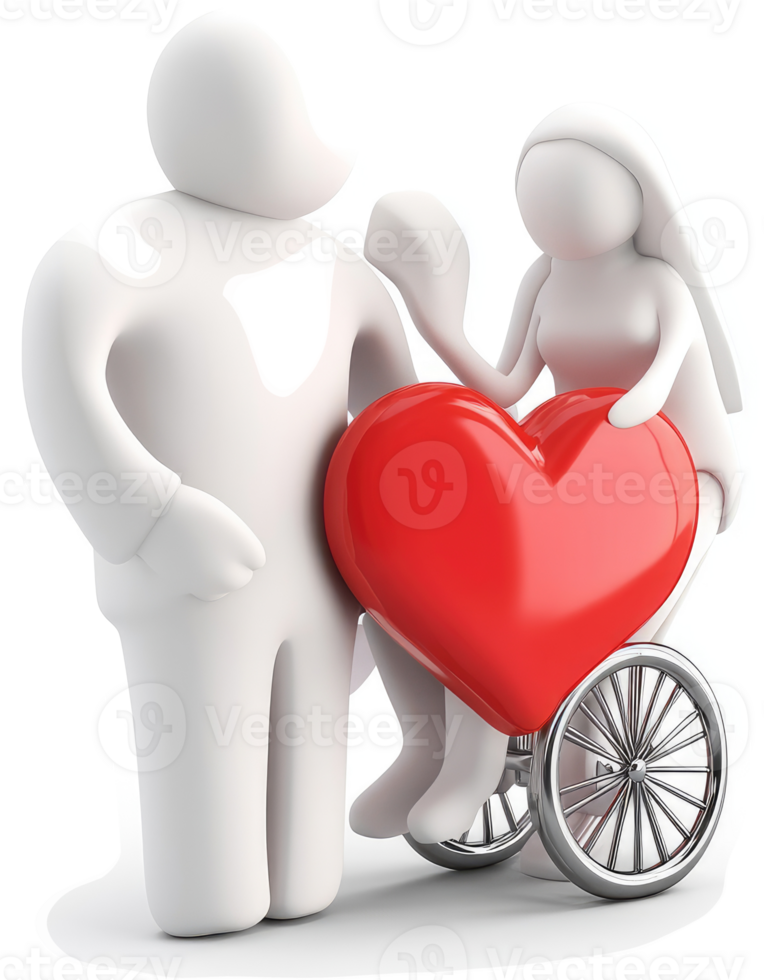 Loving support for a person with disability, symbolized by a couple. png