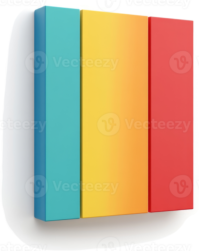 Three vertically aligned blocks of vibrant gradient colors. png