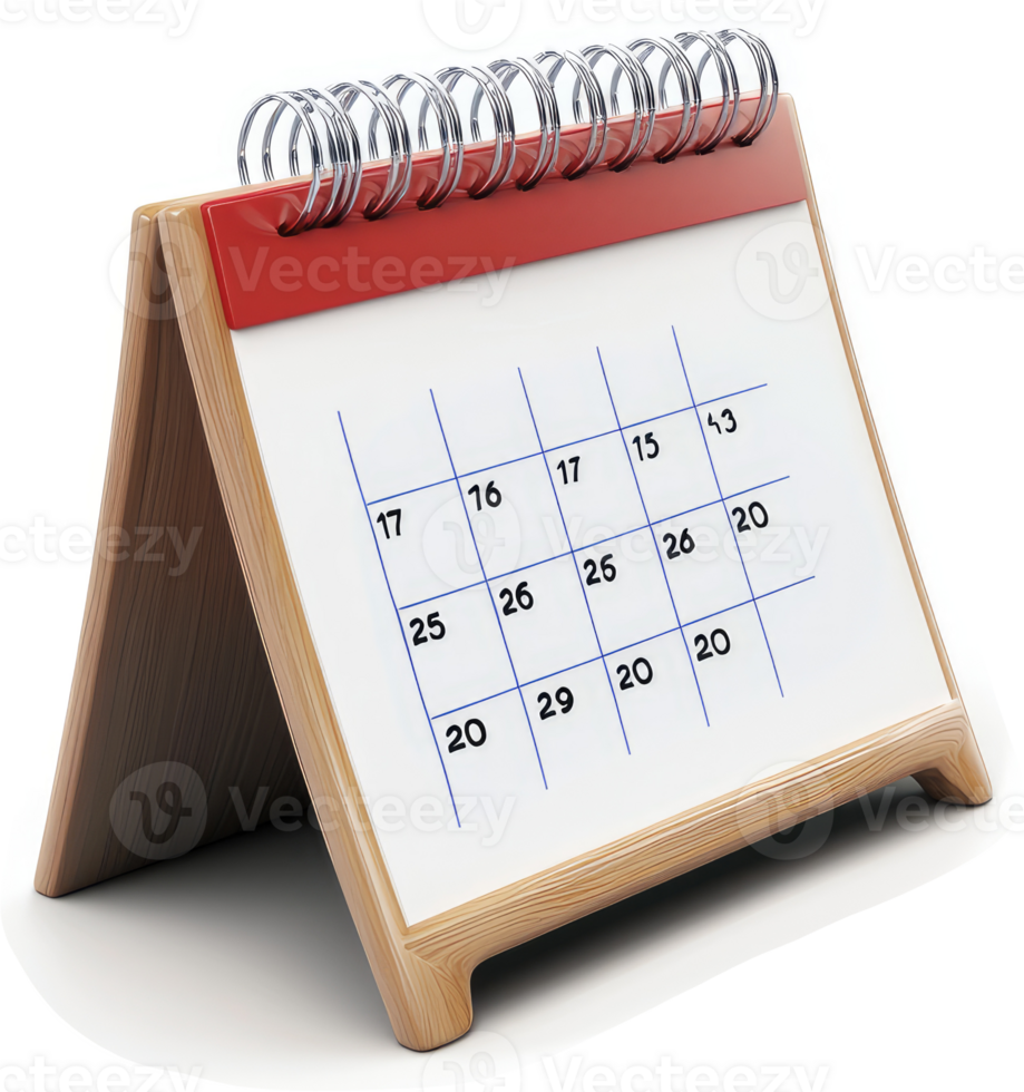 Desktop calendar displaying upcoming dates. png