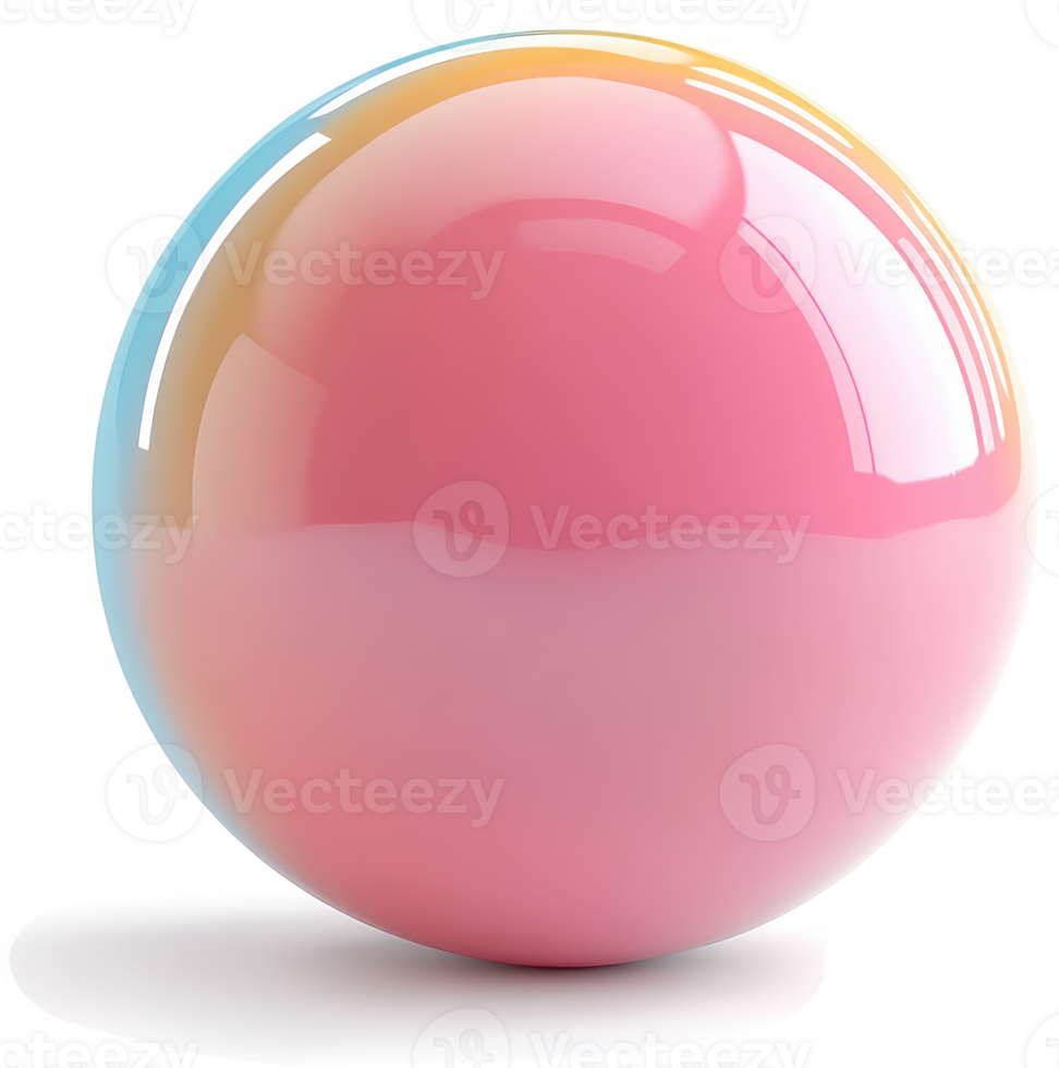 Multicolored sphere with smooth, glossy surface. png